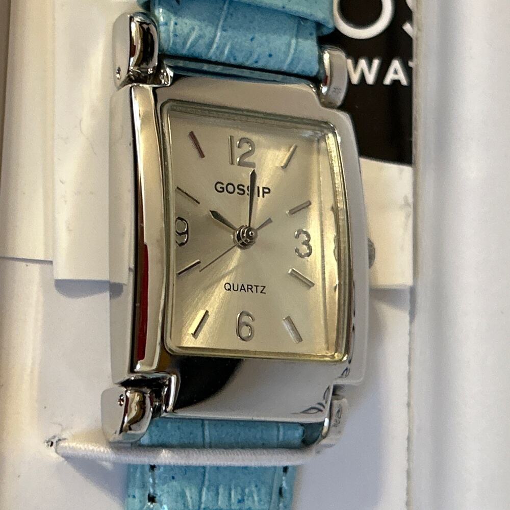 Gossip Women’s Quartz Watch, Analogue, Light Blue Leather Band, New In Box!